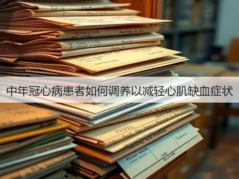 中年冠心病患者如何调养以减轻心肌缺血症状