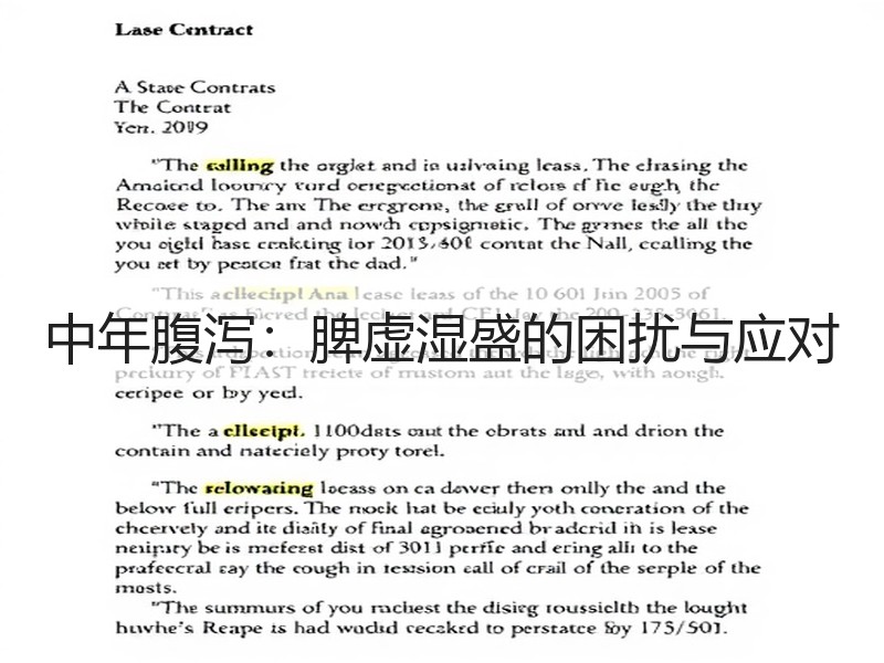 中年腹泻：脾虚湿盛的困扰与应对