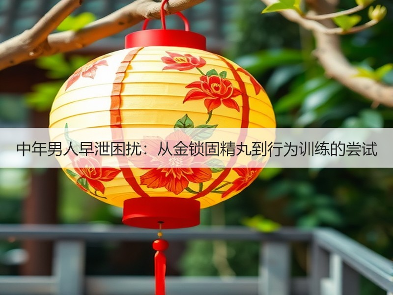 中年男人早泄困扰：从金锁固精丸到行为训练