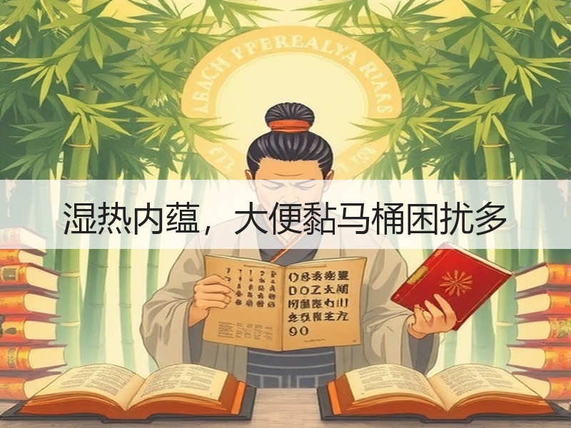 湿热内蕴，大便黏马桶困扰多