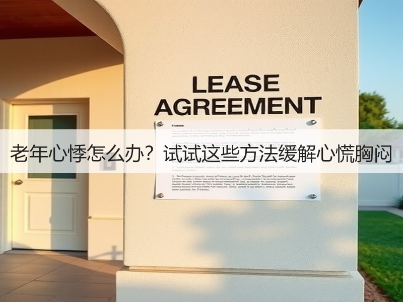 老年心悸怎么办？试试这些方法缓解心慌胸闷