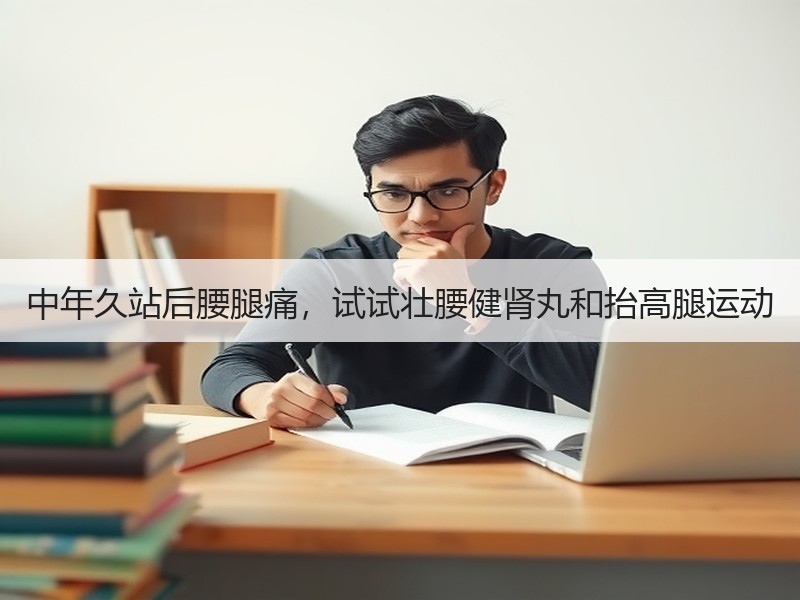 中年久站后腰腿痛，试试壮腰健肾丸和抬高腿